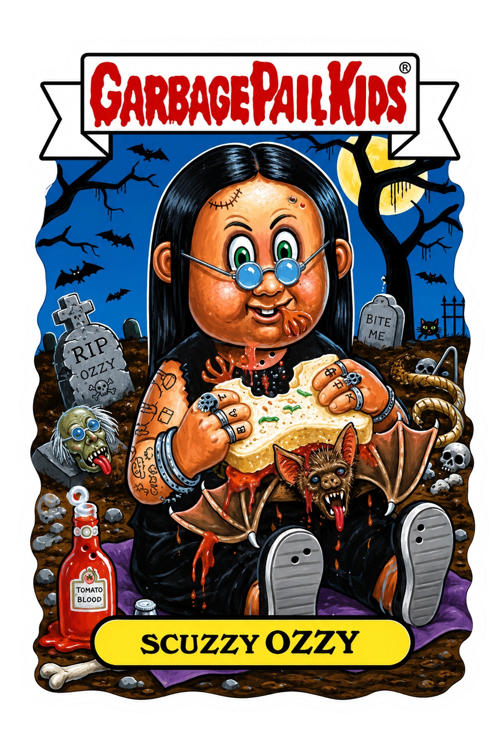 Garbage Pail kids (Scuzzy Ozzy)