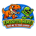 Alien Chased By Dinosaur
